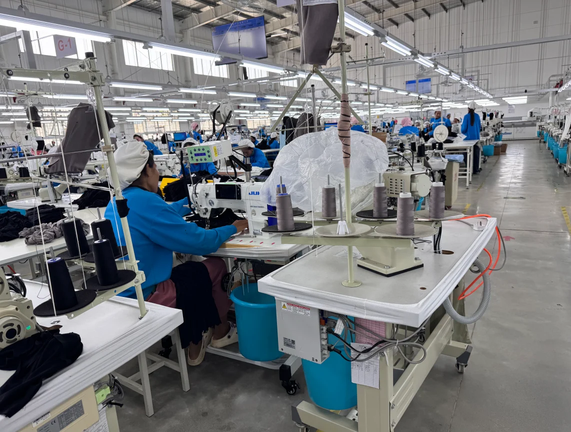 Premium activewear production workshop in China