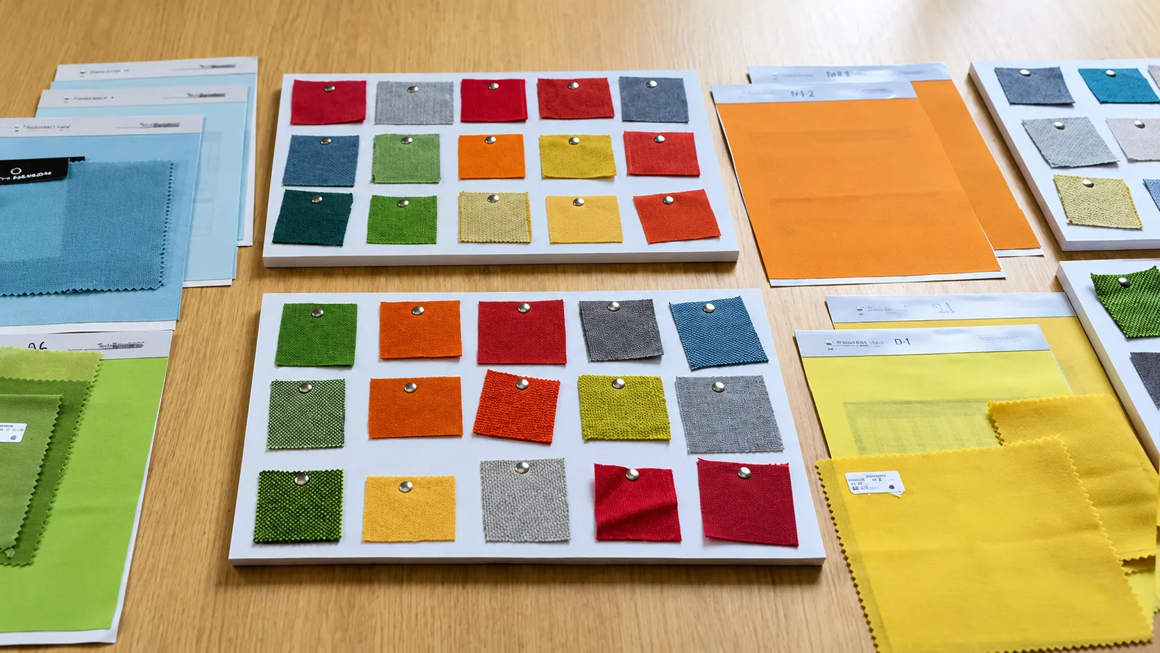 Fabric swatches reviewed during OEM apparel material selection