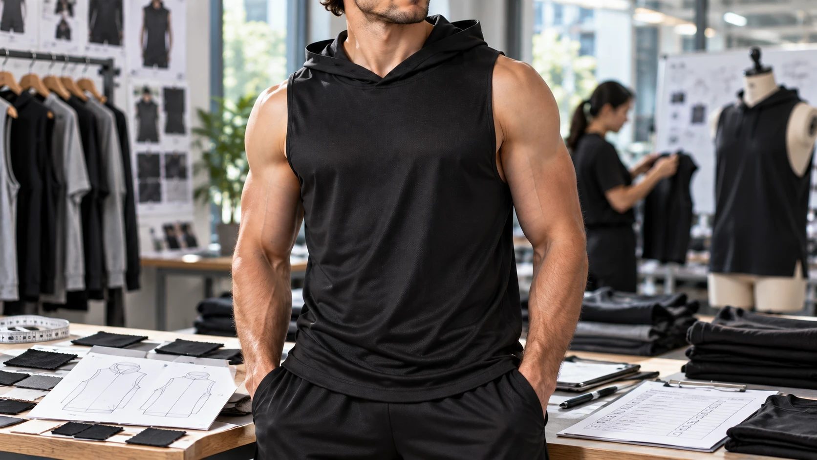 quick-dry sports vest representing activewear product development