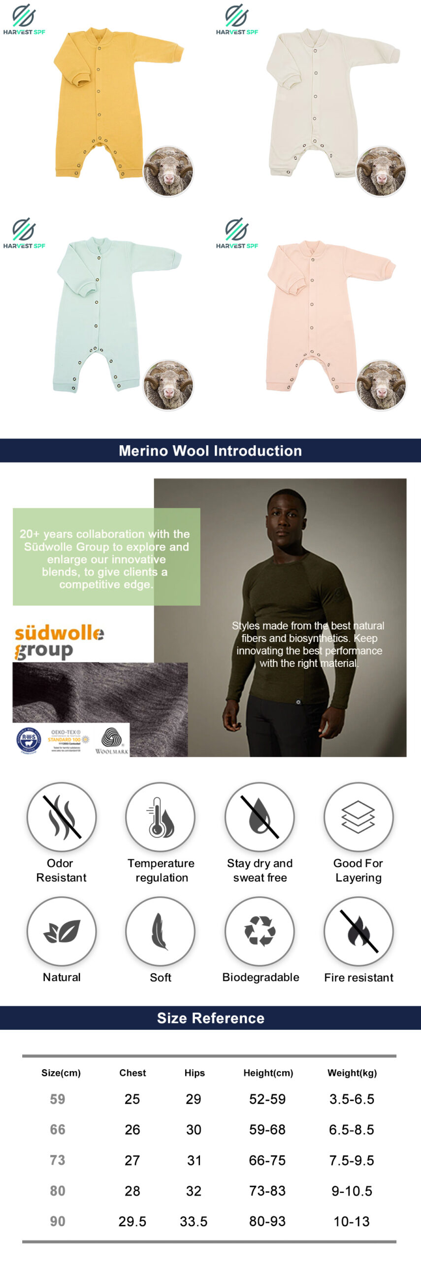 Custom Baby’s Merino Wool Romper with Legs|OEM babywear Manufacturer-