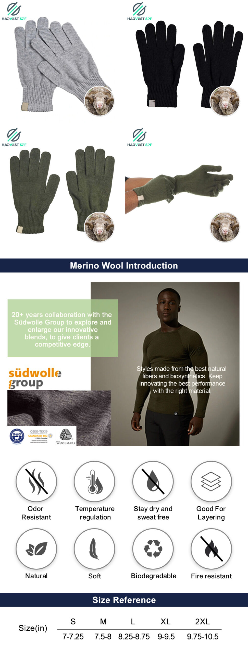 Custom Premium Merino Wool Gloves | OEM Activewear Manufacturer-