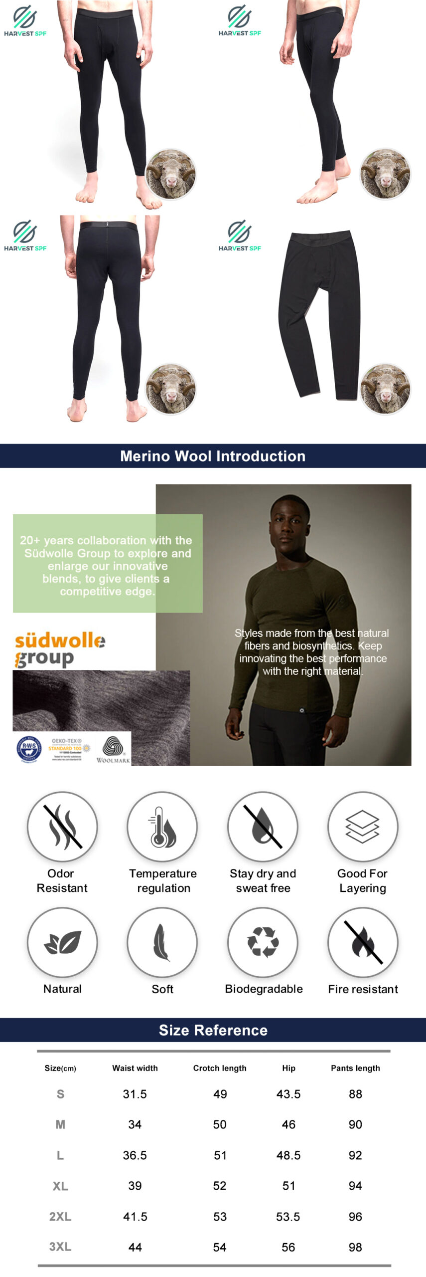 Custom Premium Men’s Merino Wool long johns | OEM Activewear Manufacturer-