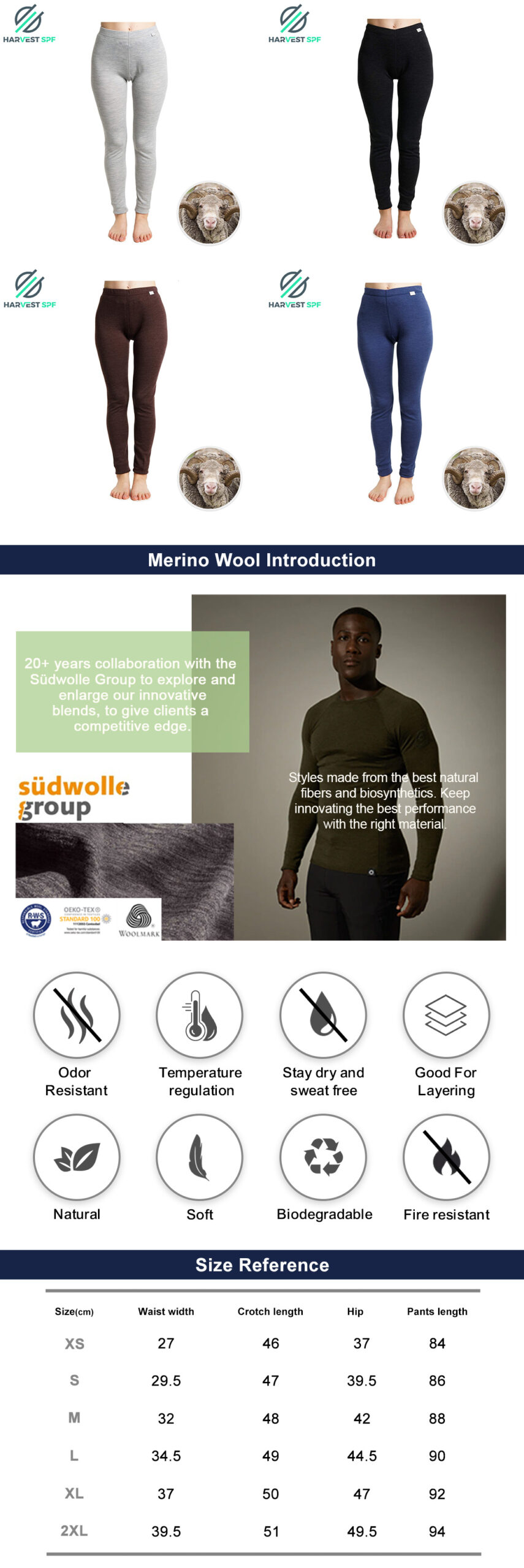 Custom Women’s Merino Wool Long Johns| OEM Activewear Manufacturer-