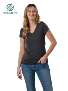 ladies athleisure short sleeve t shirt recycled polyester