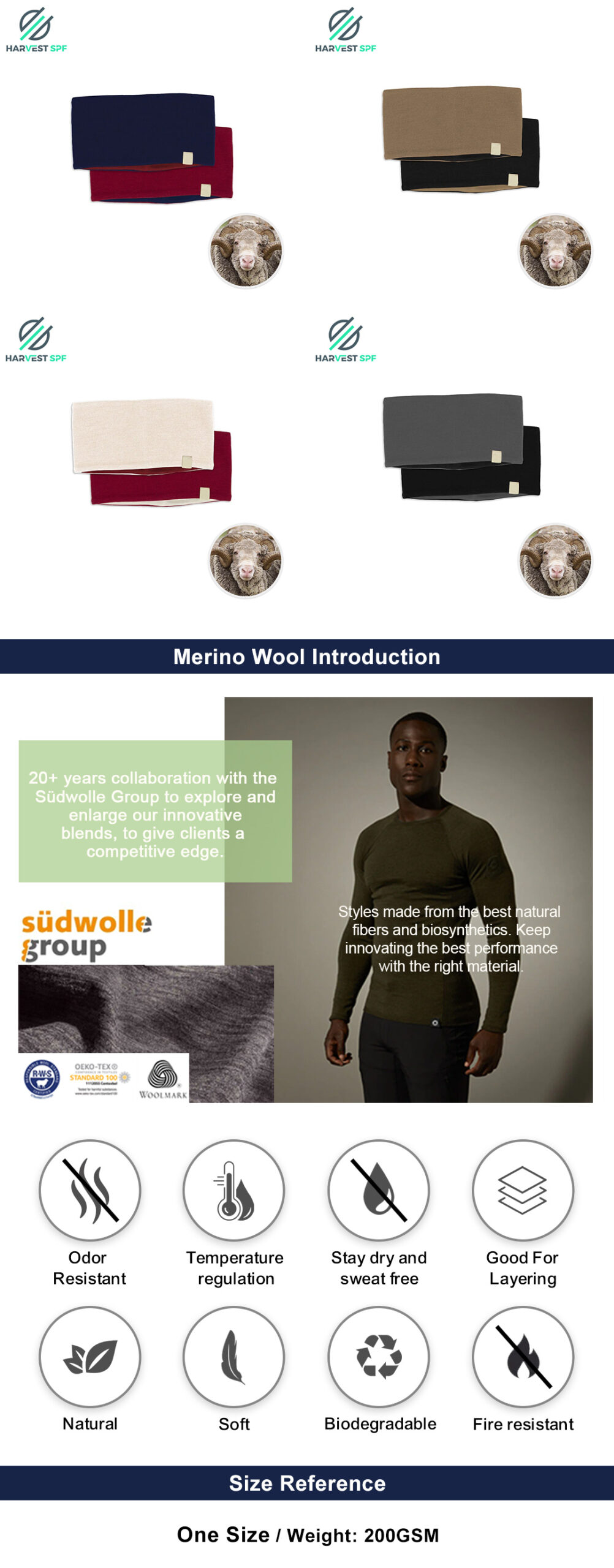 Custom Premium Merino Wool Headband | OEM Activewear Manufacturer-