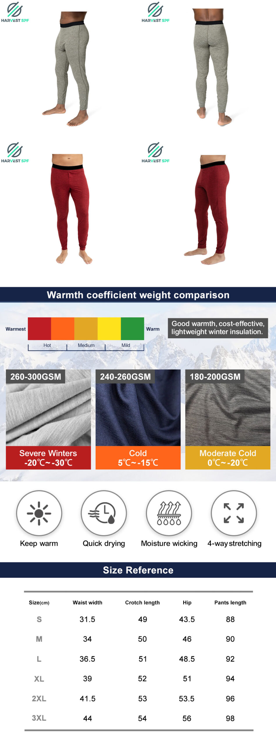 Custom Men’s 100% polyester Long johns |OEM Activewear Manufacturer-