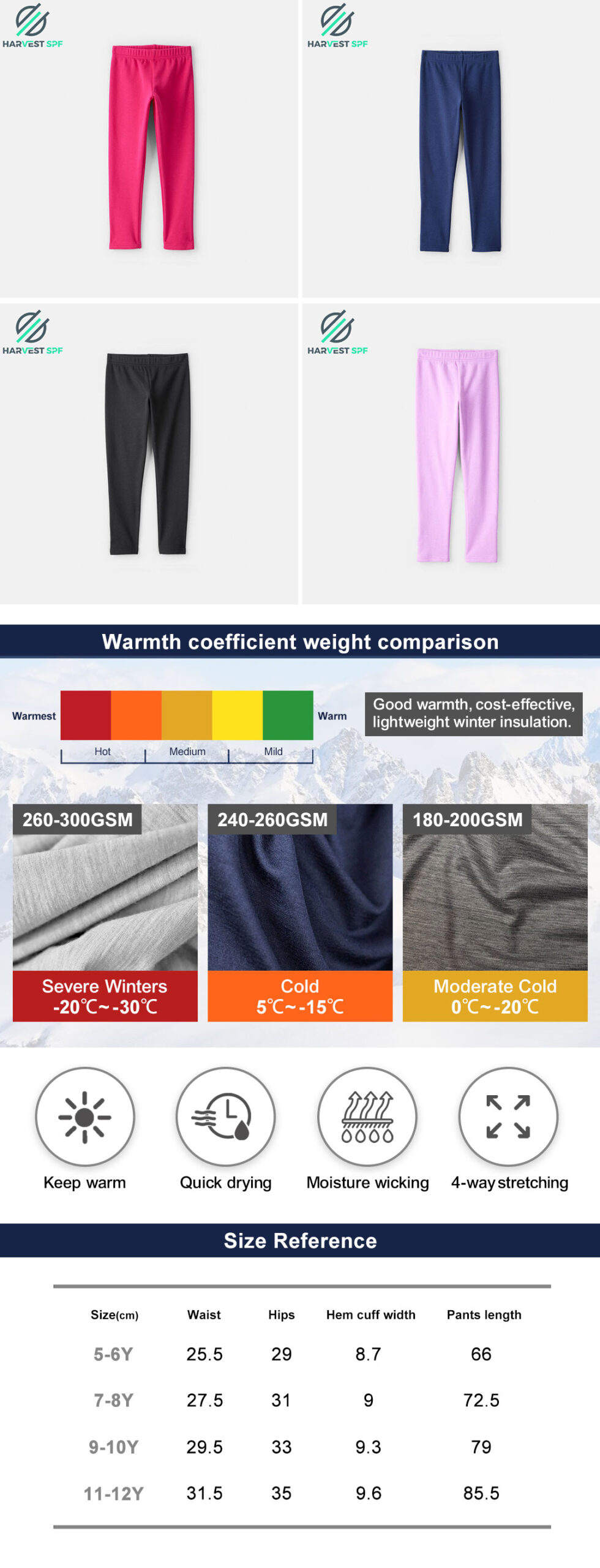 Custom Children’s Polyester-Spandex  pants Baselayer |OEM Activewear Manufacturer-