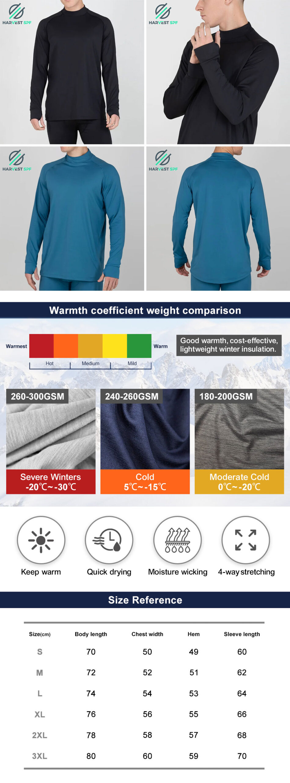 Custom Men’s Acrylic-Viscose-Lycra Long Sleeve Baselayer |OEM Activewear Manufacturer-