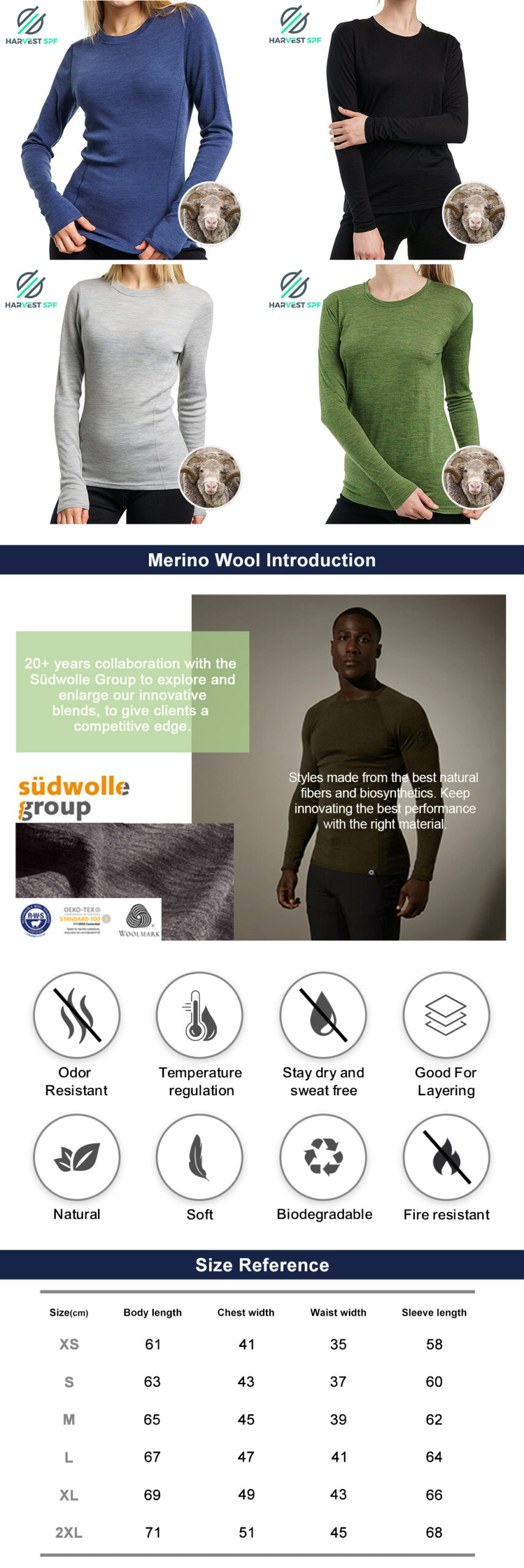 Custom Women’s Merino Wool Long Sleeve| OEM Activewear Manufacturer-