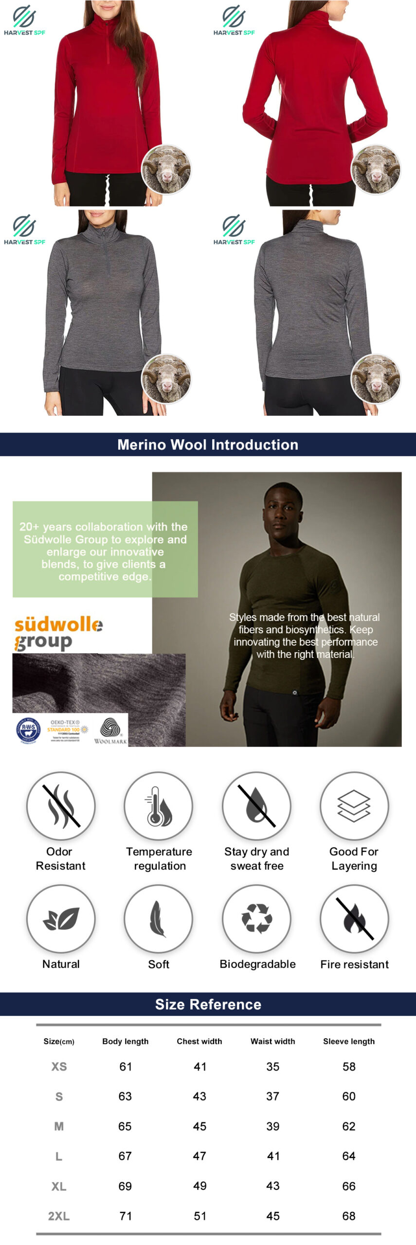 Custom Women’s Merino Wool 1/4 Zip long Sleeve Tshirt |OEM Activewear Manufacturer-