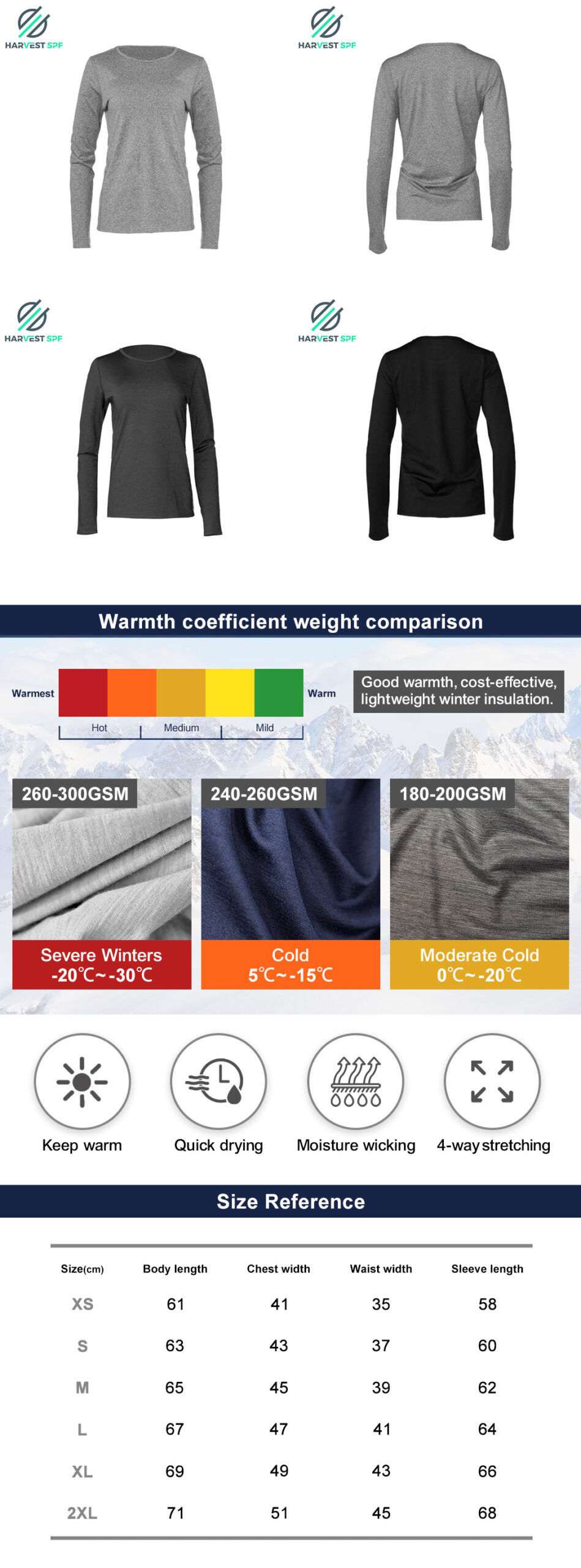 Custom Women’s Nylon-Spandex  round neck long sleeves |OEM Activewear Manufacturer-