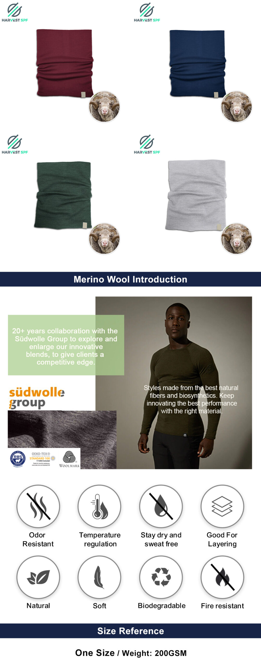 Custom Premium Merino Wool neck gaiter | OEM Activewear Manufacturer-