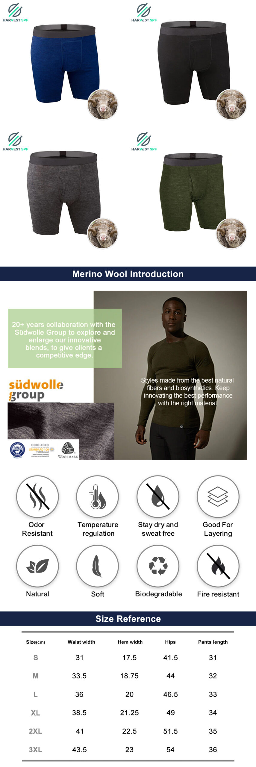 Custom Premium Men’s Merino Wool Boxers | OEM Activewear Manufacturer-